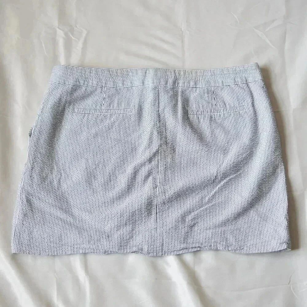 J.CREW Black & White Mini Skirt with Stripes Size 12